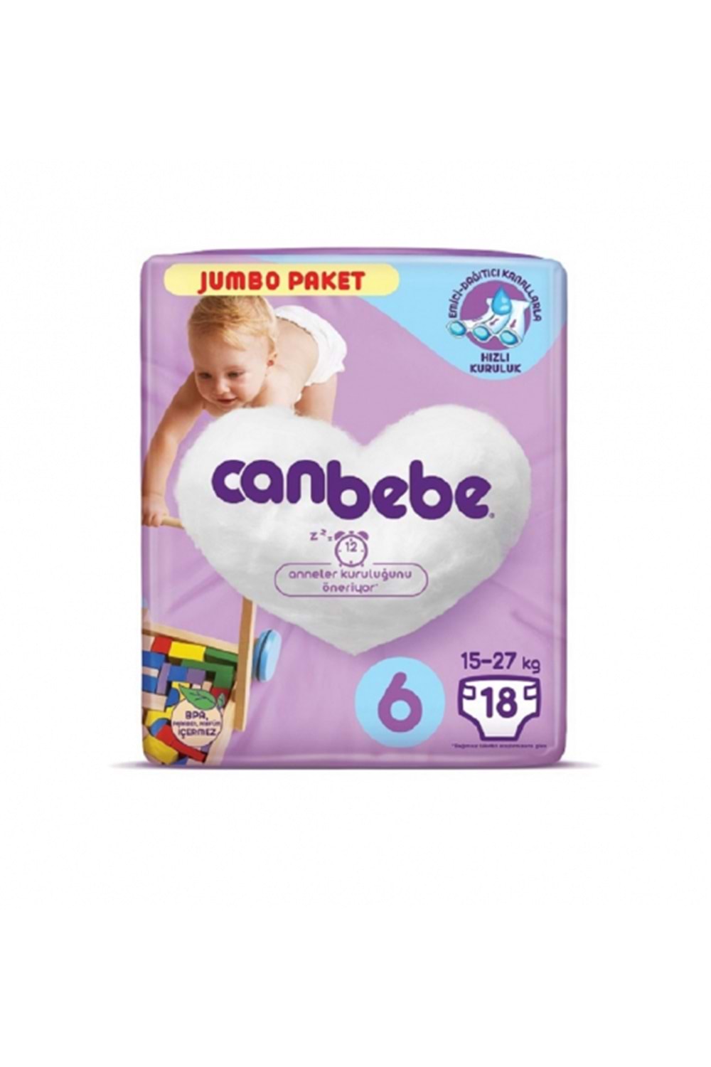 CANBEBE BEBEK BEZİ JUMBO PAKET 6 BEDEN 18 Lİ